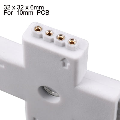 Harfington Uxcell 2 x Cross Shape  4P 10mm (5050) LED Light Strip Connector Extension for LED Strip Light