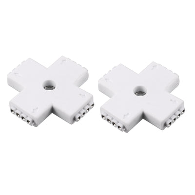 Harfington Uxcell 2 x Cross Shape  4P 10mm (5050) LED Light Strip Connector Extension for LED Strip Light