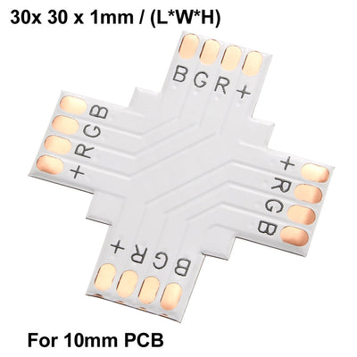 Harfington Uxcell 10 Sets Kreuz Form 4 Stift Streifen Verbinder für 5050(10mm) PCB Streife