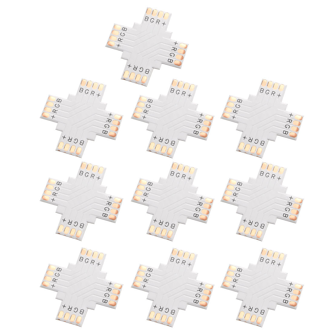 uxcell Uxcell 10 Sets Kreuz Form 4 Stift Streifen Verbinder für 5050(10mm) PCB Streife