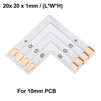 Harfington Uxcell 10 Sets L Shape 4 Pin Led Connector for 5050(10mm) PCB LED Strip Light