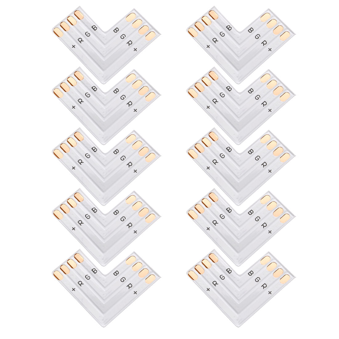 uxcell Uxcell 10 Sets L Shape 4 Pin Led Connector for 5050(10mm) PCB LED Strip Light