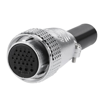 Harfington Uxcell Aviation Connector Plug,28mm 24 Pin 7A 150V P28-24 Waterproof Male Wire Panel Power Chassis Metal Fittings Connector Aviation Silver Tone