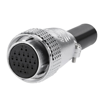 Harfington Uxcell Aviation Connector Plug,28mm 20 Pin 7A 150V P28-20 Waterproof Male Wire Panel Power Chassis Metal Fittings Connector Aviation Silver Tone