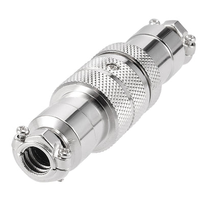 Harfington Uxcell Aviation Connector, 20mm 4P 10A 250V GX20-4 Waterproof Male Wire Panel Power Chassis Metal Fittings Connector Aviation Silver Tone