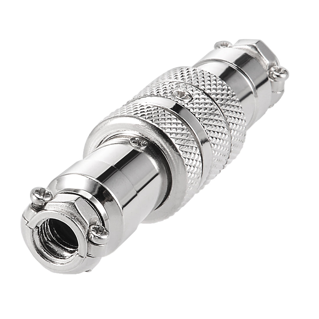 uxcell Uxcell Aviation Connector, 16mm 4Terminals 5A 125V GX16-4 Waterproof Male Wire Panel Power Chassis Metal Fittings Connector Aviation Silver Tone