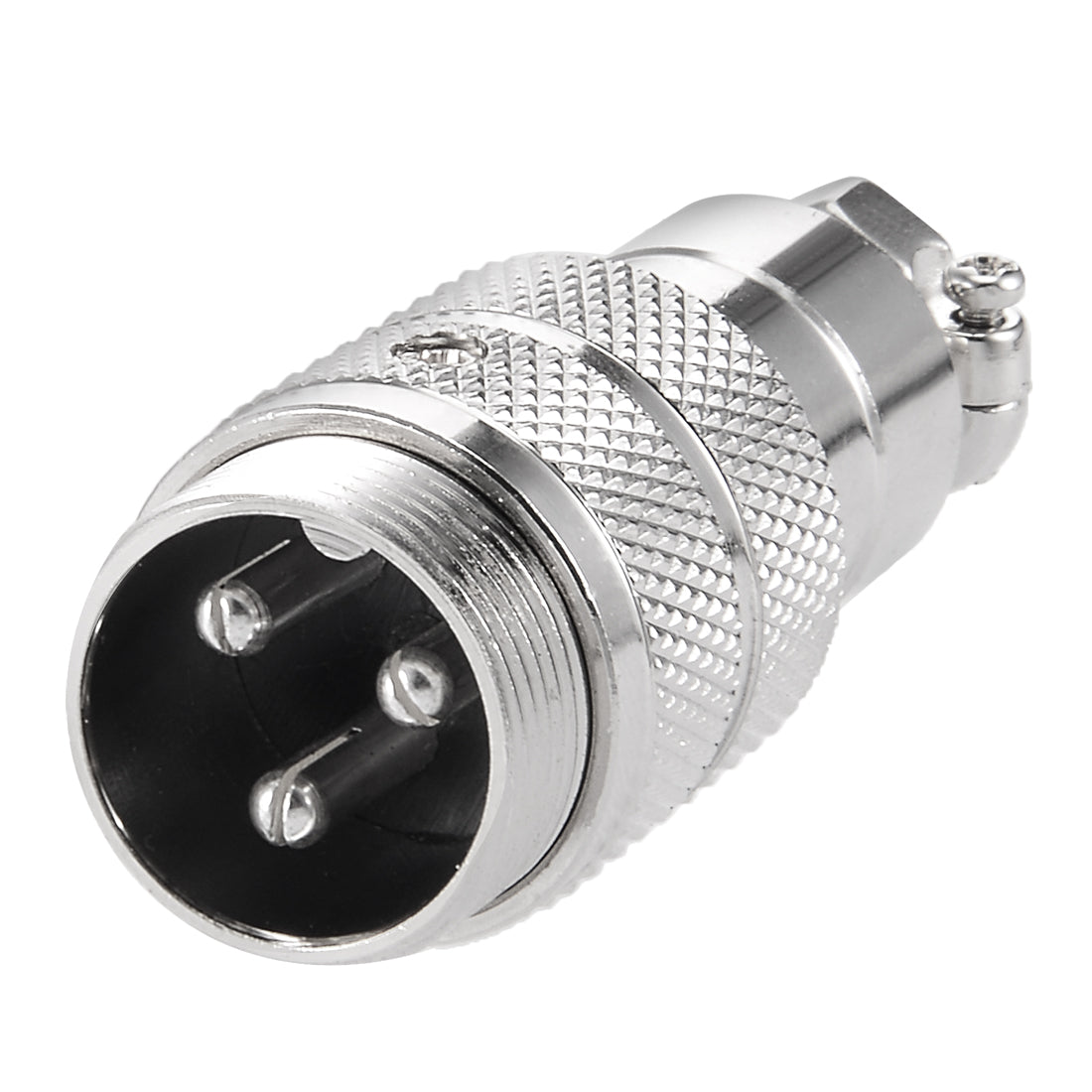 uxcell Uxcell Aviation Connector, 16mm 3Terminals 7A 125V GX16-3 Waterproof Male Wire Panel Power Chassis Metal Fittings Connector Aviation Silver Tone