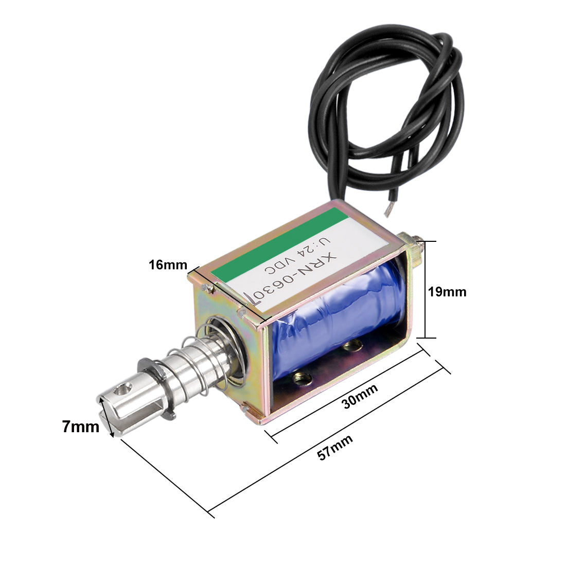 uxcell Uxcell XRN-0630T DC 24V 3A 72W 10N 10mm Push Pull Type Open Frame Solenoid Electromagnet