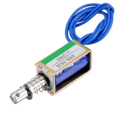 Harfington Uxcell XRN-0530 DC 12V 0.3A 3.6W 5.1N 10mm Pull Type Open Frame Solenoid Electromagnet