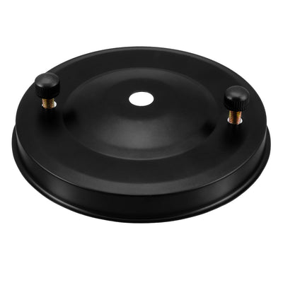 Harfington Uxcell Retro Ceiling Light Plate Pointed Base Chassis Disc Pendant Accessories 107mmx23mm Black w Screw