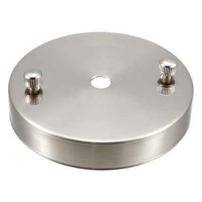 Harfington Uxcell Retro Ceiling Light Plate Pointed Base Chassis Disc Pendant Accessories 100mmx20mm Nickel w Screw