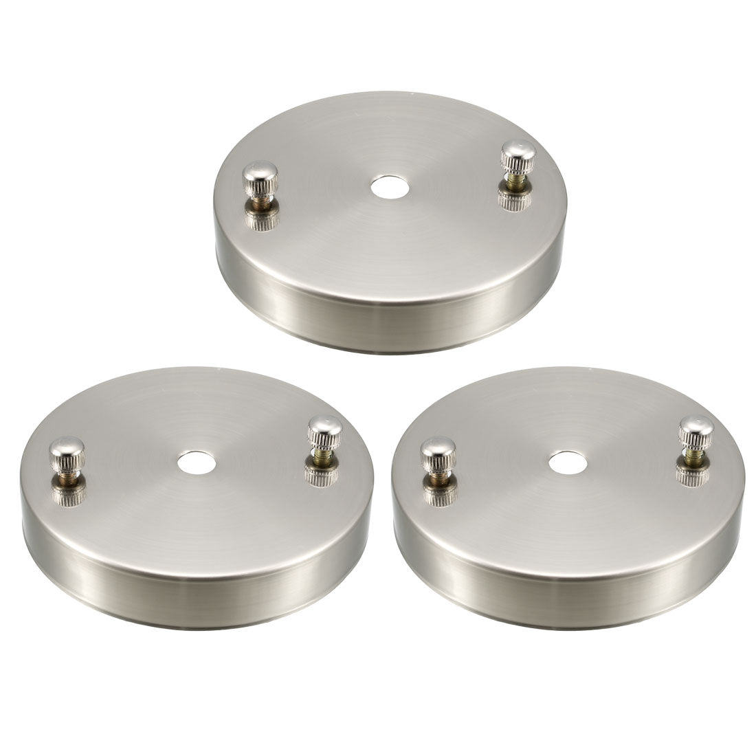 uxcell Uxcell Retro Ceiling Light Plate Pointed Base Chassis Disc Pendant Accessories 98mmx18mm Nickel w Screw 3pcs