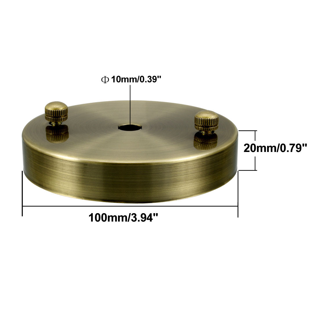 uxcell Uxcell Retro Ceiling Light Plate Pointed Base Chassis Disc Pendant Accessories 100mmx20mm Bronze w Screw 3pcs