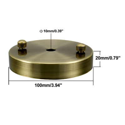 Harfington Uxcell Retro Ceiling Light Plate Pointed Base Chassis Disc Pendant Accessories 100mmx20mm Bronze w Screw 3pcs