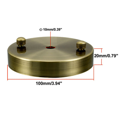 Harfington Uxcell Retro Ceiling Light Plate Pointed Base Chassis Disc Pendant Accessories 100mmx20mm Bronze w Screw 5pcs