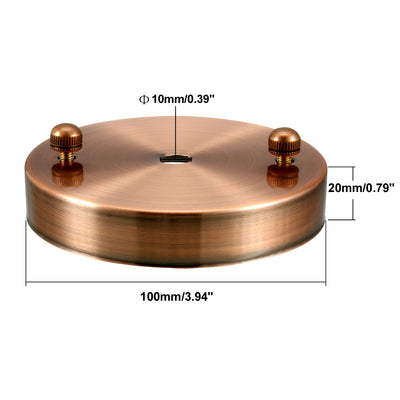 Harfington Uxcell Retro Ceiling Light Plate Pointed Base Chassis Disc Pendant Accessories 100mmx20mm Copper Tone w Screw 4pcs