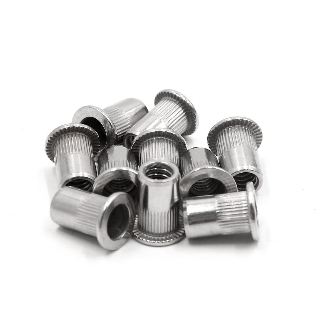 uxcell Uxcell 10Pcs 304 Stainless Steel 1/4-20 UNC Car Flat Head Rivet Nut Insert