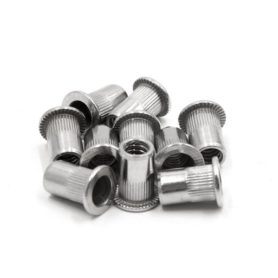 Harfington Uxcell 10Pcs 304 Stainless Steel 1/4-20 UNC Car Flat Head Rivet Nut Insert