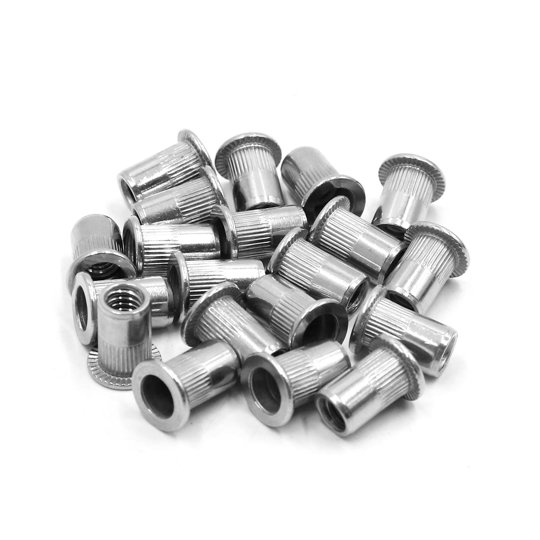 uxcell Uxcell 20Pcs 304 Stainless Steel 1/4-20 UNC Car Flat Head Rivet Nut Insert