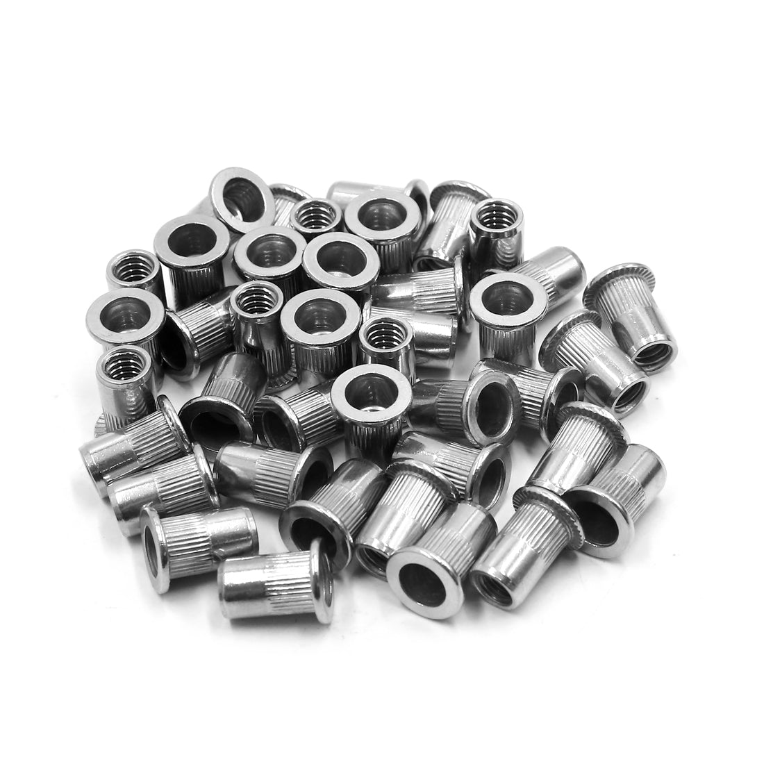 uxcell Uxcell 40Pcs 304 Stainless Steel 1/4-20 UNC Car Flat Head Rivet Nut Insert