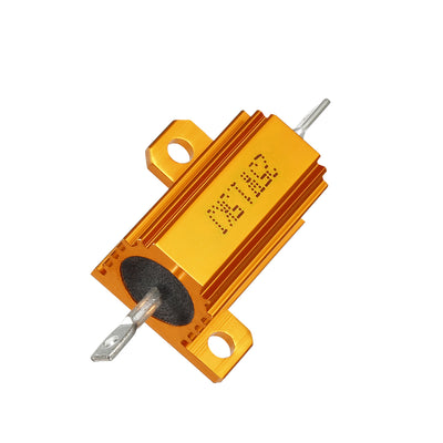 Harfington Uxcell 25W 1.5k Ohm 5% Aluminum Housing Resistor Screw  Chassis Mounted Aluminum Case Wirewound Resistor Load Resistors Gold Tone 1 pcs