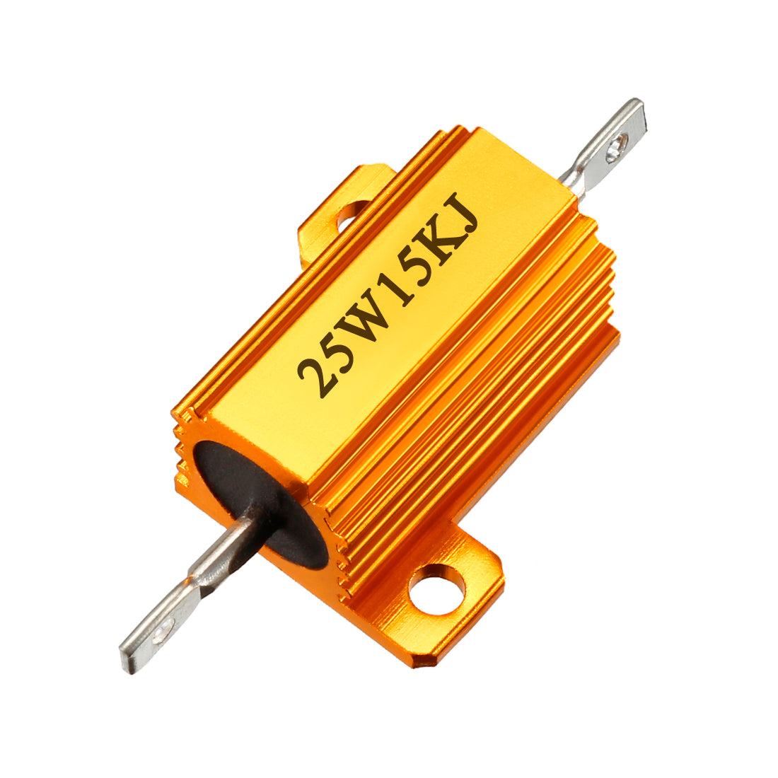 uxcell Uxcell 25W 15k Ohm 5% Aluminum Housing Resistor Screw  Chassis Mounted Aluminum Case Wirewound Resistor Load Resistors Gold Tone 1 pcs