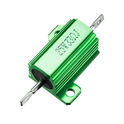 Harfington Uxcell 25W 33 Ohm 5% Aluminum Housing Resistor Screw  Chassis Mounted Aluminum Case Wirewound Resistor Load Resistors Green 1 pcs