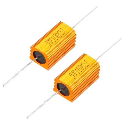 Harfington Uxcell 2 Pcs Aluminum Case Resistor 5W 100 Ohm Wirewound for LED Replacement Converter 5W100RJ