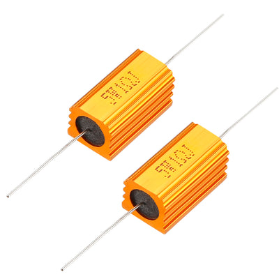 Harfington Uxcell 2 Pcs Aluminum Case Resistor 5W 1 Ohm Wirewound for LED Replacement Converter 5W1RJ