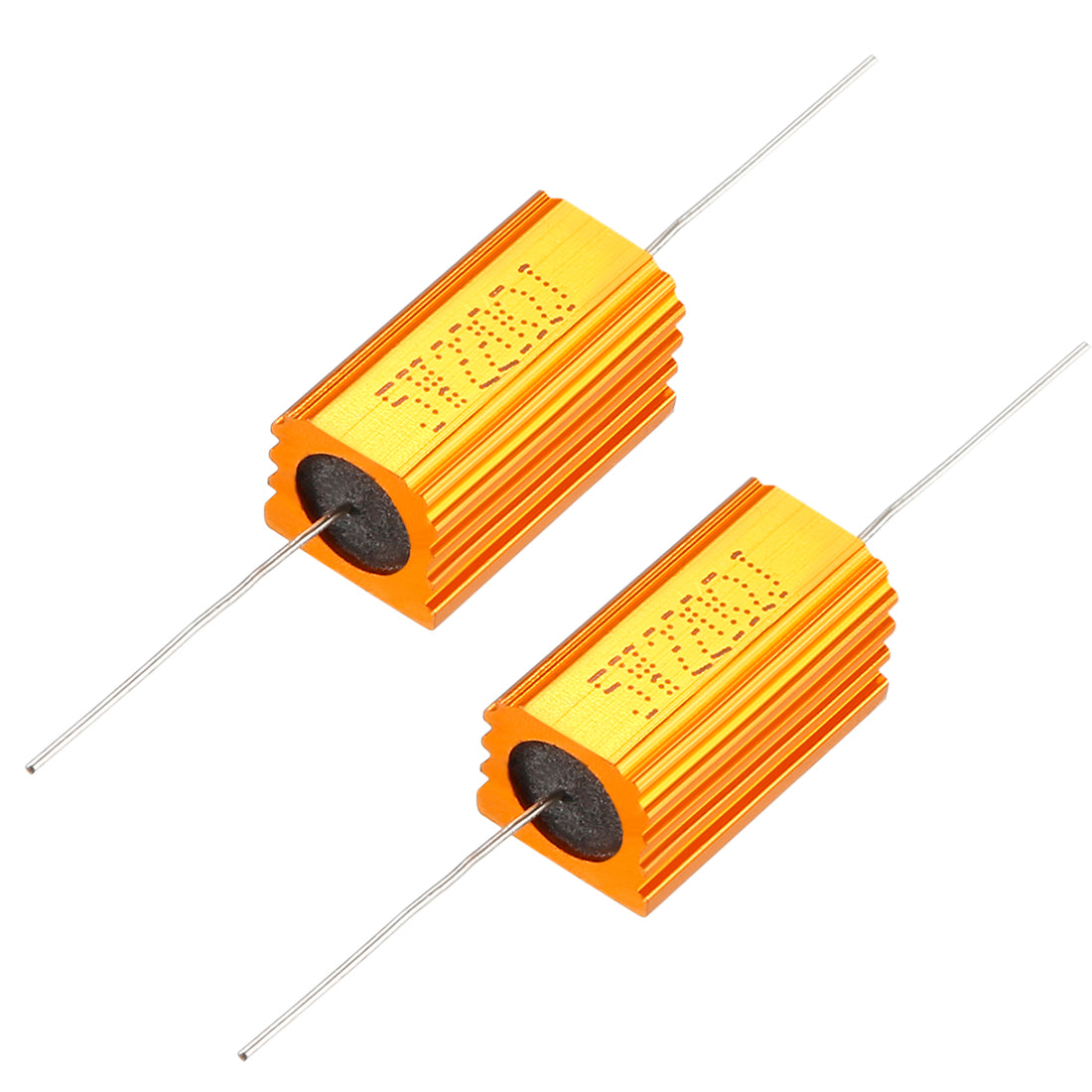 uxcell Uxcell 2 Pcs Aluminum Case Resistor 5W 220 Ohm Wirewound for LED Replacement Converter