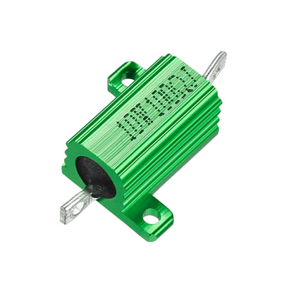 Harfington Uxcell Aluminum Case Resistor 10W 100 Ohm Green Wirewound for LED Converter with Rod Post 10W100RJ