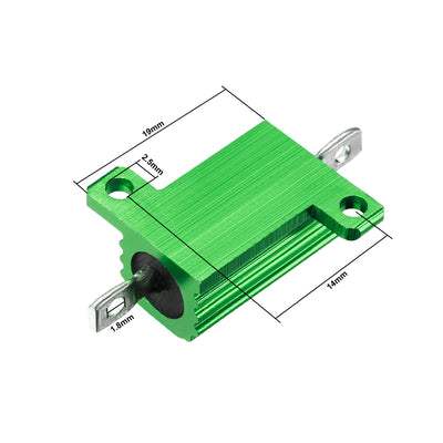 Harfington Uxcell Aluminum Case Resistor 10W 270 Ohm Green Wirewound for LED Converter with Rod Post 10W270R