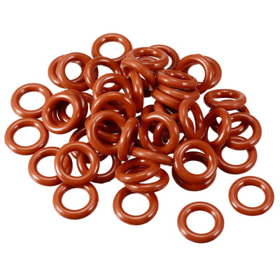 Harfington Uxcell Silicone O-Ring 15mmx8.8mmx3.1mm VMQ Seal Rings Sealing Gasket Red 50PCS
