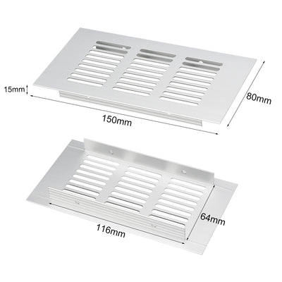 Harfington Uxcell 150mmx80mm, Ventilation Grille, Aluminum Alloy Air Vent Louvered Grill Cover 2pcs