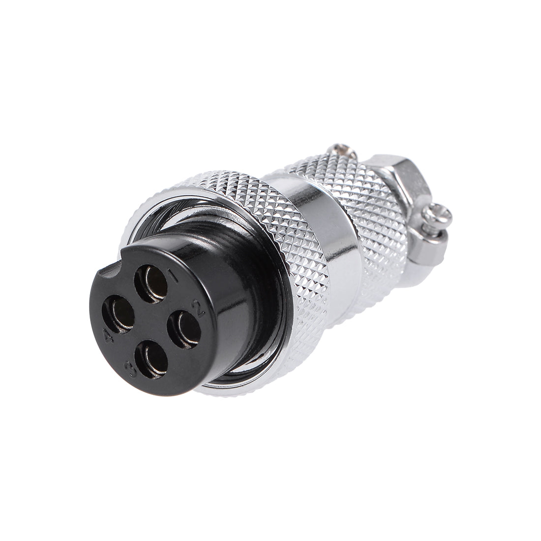 uxcell Uxcell Aviation Connector, 19mm 4P 10A 400V GX20 Waterproof Male Wire Panel Power Chassis Metal Fittings Connector Aviation Silver Tone