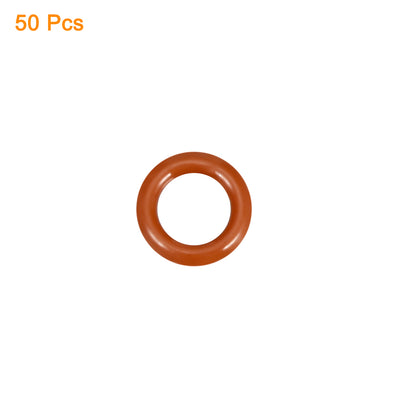 Harfington Uxcell Silicone O-Ring 11mmx7mmx2mm VMQ Seal Rings Sealing Gasket Red 50PCS