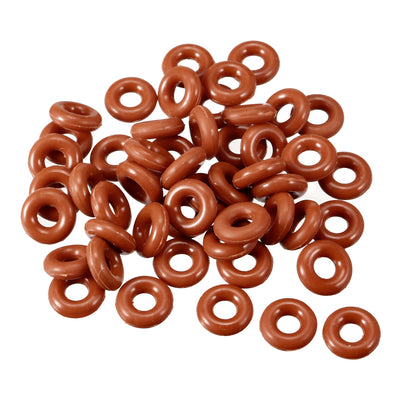 Harfington Uxcell Silicone O-Ring 8mmx3.2mmx2.4mm VMQ Seal Rings Sealing Gasket Red 50PCS