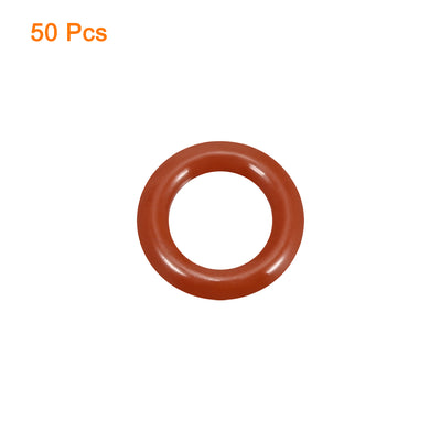 Harfington Uxcell Silicone O-Ring 12mmx7.2mmx2.4mm VMQ Seal Rings Sealing Gasket Red 50PCS
