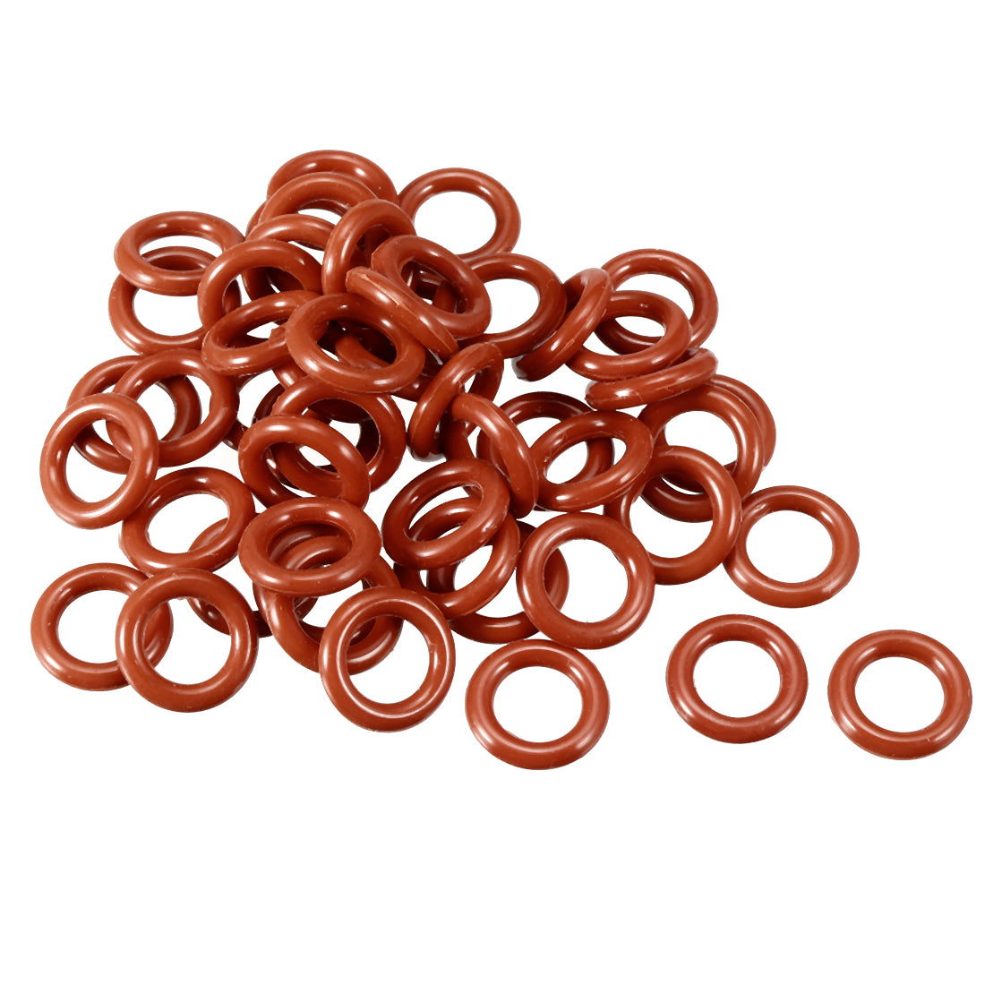 uxcell Uxcell Silicone O-Ring 12mmx7.2mmx2.4mm VMQ Seal Rings Sealing Gasket Red 50PCS