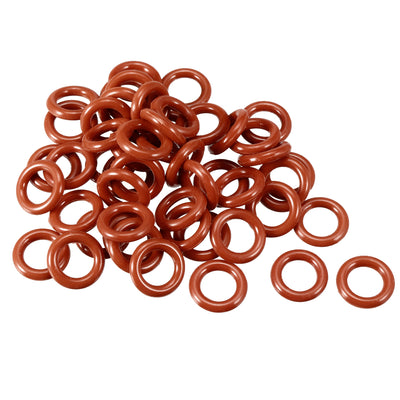 Harfington Uxcell Silicone O-Ring 12mmx7.2mmx2.4mm VMQ Seal Rings Sealing Gasket Red 50PCS