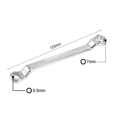 Harfington Uxcell Metric 12 Point Offset Double Box End Wrench Chrome Plated, Cr-V