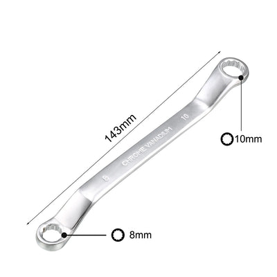 Harfington Uxcell Metric 12 Point Offset Double Box End Wrench Chrome Plated, Cr-V