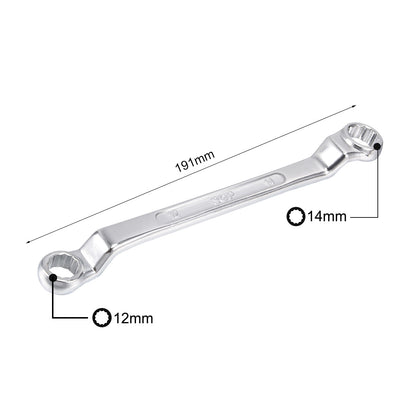 Harfington Uxcell Metric 12 Point Offset Double Box End Wrench Chrome Plated, Cr-V