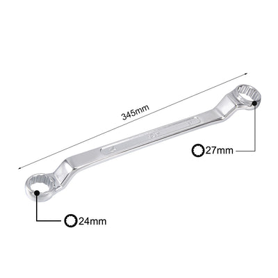 Harfington Uxcell Metric 12 Point Offset Double Box End Wrench Chrome Plated, Cr-V