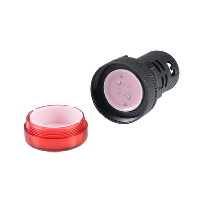 Harfington Uxcell 2Pcs AC 380V Indicator Lights, Red+Green LED, Flush Panel Mount 7/8" 22mm