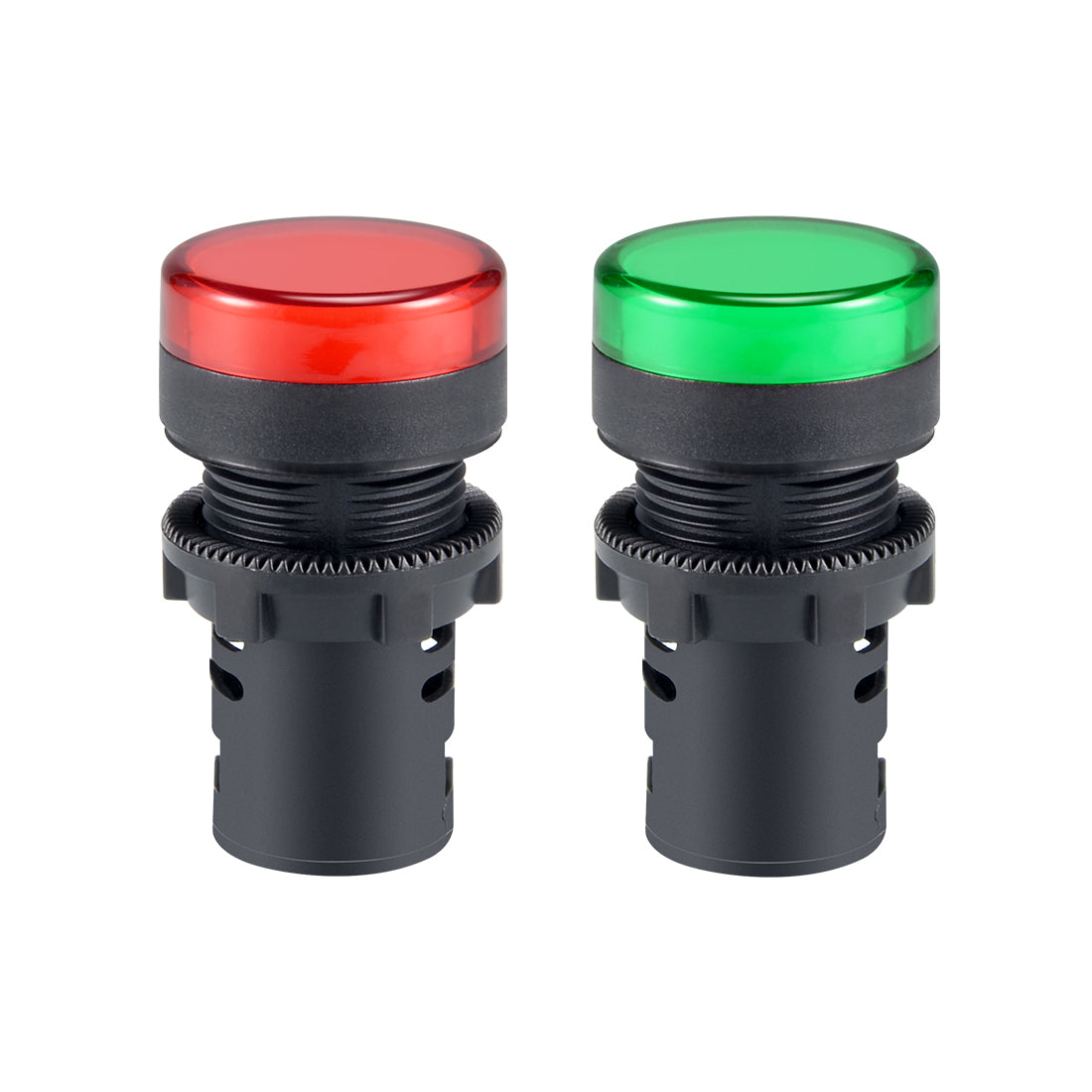 uxcell Uxcell 2Pcs AC 380V Indicator Lights, Red+Green LED, Flush Panel Mount 7/8" 22mm