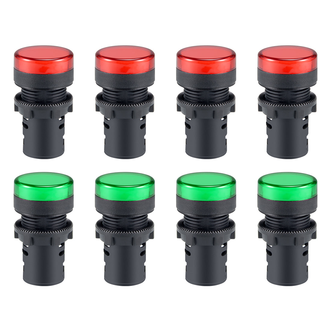 uxcell Uxcell 8Pcs AC/DC 110V Indicator Lights, Red+Green LED, Flush Panel Mount 7/8" 22mm