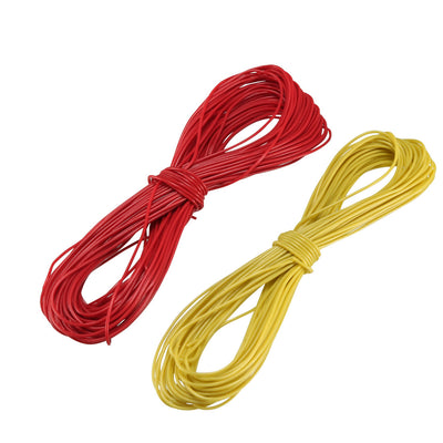 Harfington Uxcell 2 Pcs Wrapping Wire Tin Plated Copper Wire P/N 30 AWG 10M Length Red Yellow