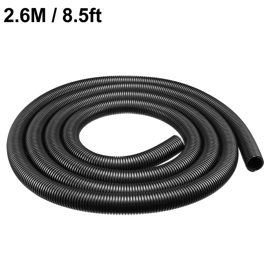 uxcell Uxcell 2.6 M 20 x 25 mm PP Flexible Corrugated Conduit Tube for Garden,Office Black