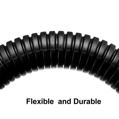 Harfington Uxcell 6.7 M 12 x 15.8 mm PP Flexible Corrugated Conduit Tube for Garden,Office Black